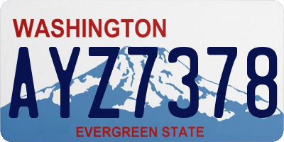 WA license plate AYZ7378