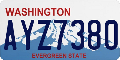 WA license plate AYZ7380