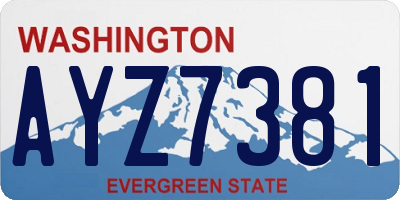 WA license plate AYZ7381