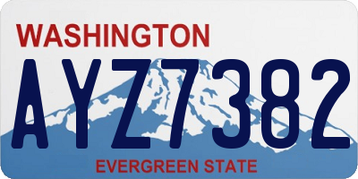 WA license plate AYZ7382