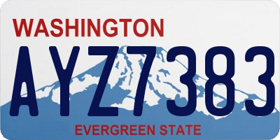 WA license plate AYZ7383