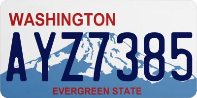 WA license plate AYZ7385