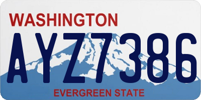 WA license plate AYZ7386