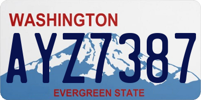 WA license plate AYZ7387