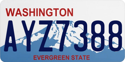 WA license plate AYZ7388