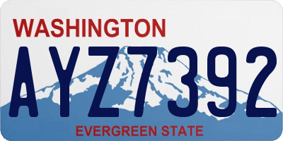 WA license plate AYZ7392