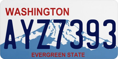 WA license plate AYZ7393