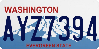 WA license plate AYZ7394