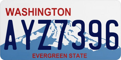 WA license plate AYZ7396