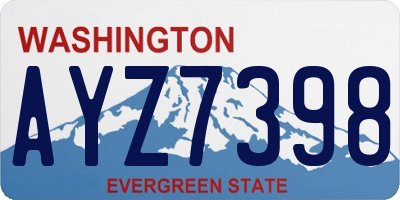 WA license plate AYZ7398