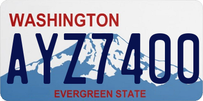 WA license plate AYZ7400