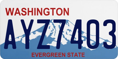 WA license plate AYZ7403