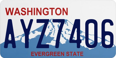 WA license plate AYZ7406