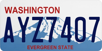 WA license plate AYZ7407
