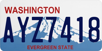WA license plate AYZ7418
