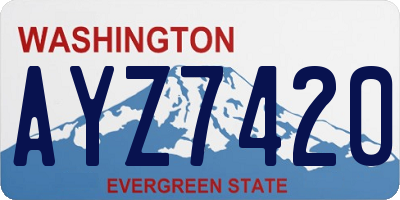 WA license plate AYZ7420