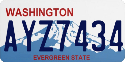 WA license plate AYZ7434