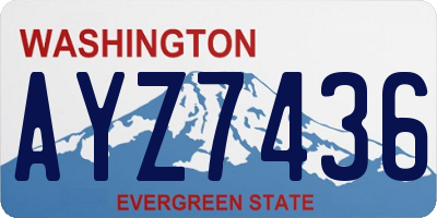 WA license plate AYZ7436