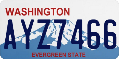 WA license plate AYZ7466