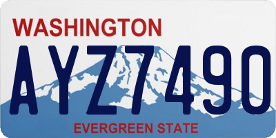 WA license plate AYZ7490
