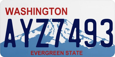 WA license plate AYZ7493