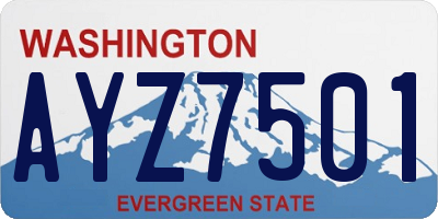 WA license plate AYZ7501