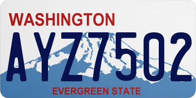 WA license plate AYZ7502