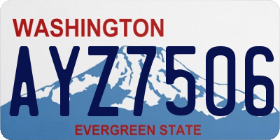 WA license plate AYZ7506