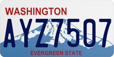 WA license plate AYZ7507