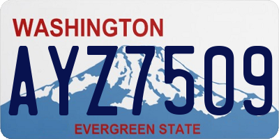 WA license plate AYZ7509