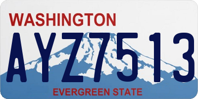 WA license plate AYZ7513