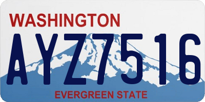 WA license plate AYZ7516