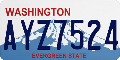 WA license plate AYZ7524