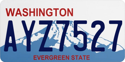 WA license plate AYZ7527