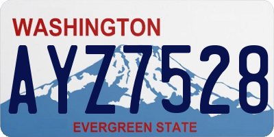 WA license plate AYZ7528