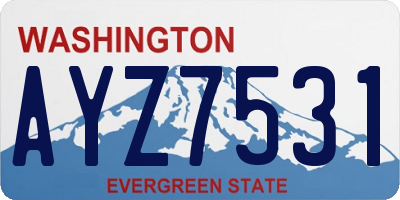 WA license plate AYZ7531