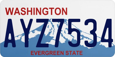 WA license plate AYZ7534