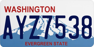 WA license plate AYZ7538