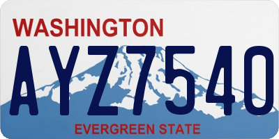 WA license plate AYZ7540