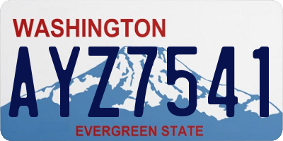 WA license plate AYZ7541