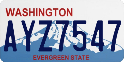 WA license plate AYZ7547