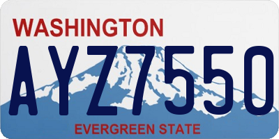 WA license plate AYZ7550