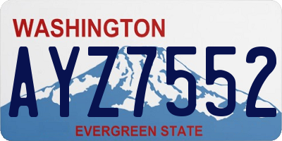 WA license plate AYZ7552