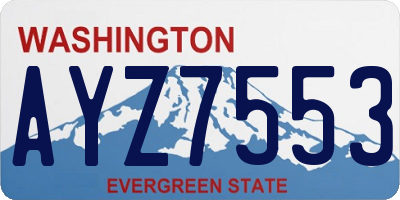 WA license plate AYZ7553