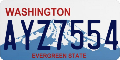 WA license plate AYZ7554