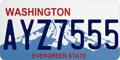 WA license plate AYZ7555