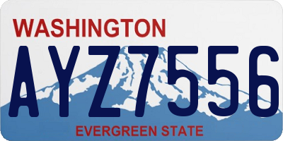 WA license plate AYZ7556