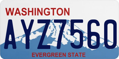 WA license plate AYZ7560