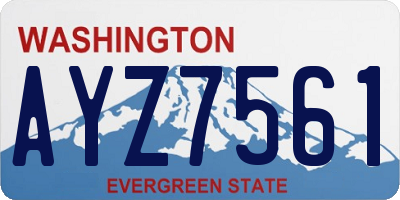 WA license plate AYZ7561
