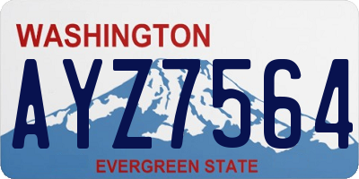 WA license plate AYZ7564